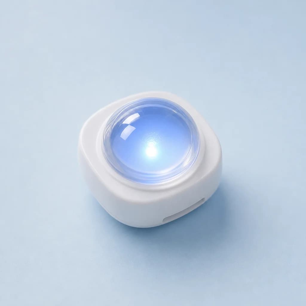 Den samme type ClearPatch™ LED-pod med blåt LED-lys
